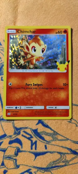 Chimchar 12/25 McDonalds 25th Anniversary Promo 2021 HOLOFOIL Pokemon Card NM - Image 1