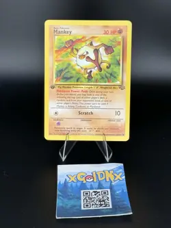 Pokemon TCG Mankey Jungle Card 55/64 1st Edition LP - Image 3