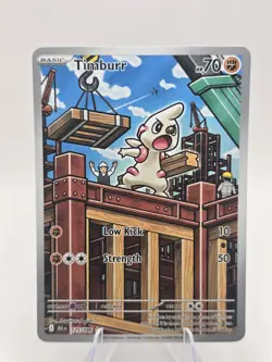 Pokemon TCG Timburr Holo Card Illustration Rare, Black Bolt Set 125/086 - Image 1