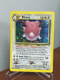 Pokemon TCG Blissey Neo Revelation Holo Rare Card 2/64 LP - Image 1