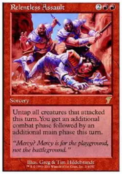 1 x Relentless Assault - Foil - 7th Edition - Light Play - MTG - Image 1