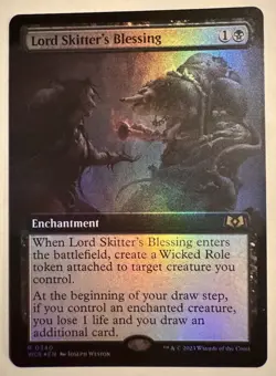 MTG. Lord Skitter's Blessing. Foil Extended Art. Wilds of Eldraine. - Image 1