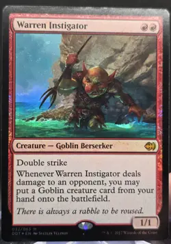 Warren Instigator #32 Duel Decks: Merfolk vs. Goblins Foil Mythic - Image 1