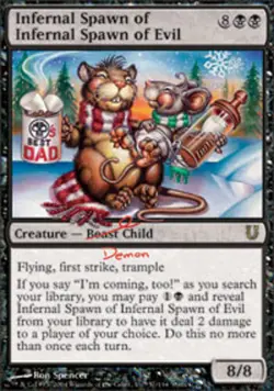 Light Play, English MTG Regular Infernal Spawn of Infernal Spawn of Evil Unhinge - Image 1