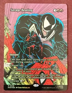 Magic MTG Marvel Universe Eternal Savage Beating Foil M0026 Borderless MAR - Image 1