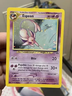 Pokemon Espeon Neo Discovery TCG 1/75 Holo Unlimited LP CLEAN - Image 1