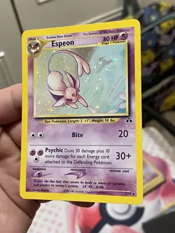 Pokemon Espeon Neo Discovery TCG 1/75 Holo Unlimited LP CLEAN - Image 2