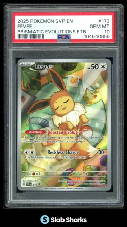 2025 POKEMON SVP BLACK STAR PROMOS - #173 EEVEE PRISMATIC EVOLUTIONS ETB PSA 10 - Image 1