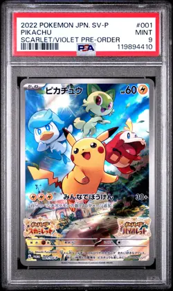 PSA 9 - Pikachu 001/SV-P Scarlet & Violet Pre-Order Purchase Promo - Pokemon - Image 1