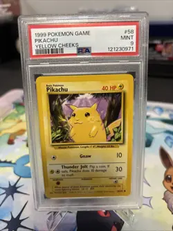 1999 Pokemon TCG Base Set Pikachu Yellow Cheeks #58/102 PSA 9 - Image 1