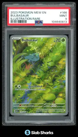 2023 POKEMON SV 151 - MEW EN #166/165 BULBASAUR ILLUSTRATION RARE PSA 9 - Image 1