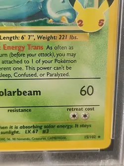 2021 Pokemon Celebrations Venusaur Holo 15/102 PSA 10 Gem Mint - Image 5