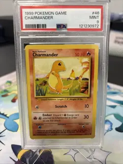 1999 POKEMON GAME BASE SET UNLIMITED 46 CHARMANDER PSA 9 MINT - Image 1