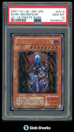 2001 YU-GI-OH JAPANESE DARK NECROFEAR LN ULTIMATE RARE #LN14 PSA 10 - Image 1