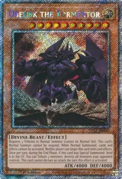 Yugioh! Obelisk the Tormentor - RA03-EN230 - Platinum Secret Rare - 1st Edition - Image 1