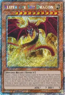 Yugioh! Slifer the Sky Dragon - RA03-EN244 - Platinum Secret Rare - 1st Edition - Image 1