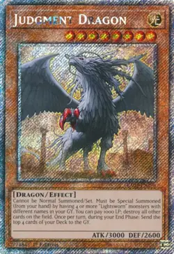 Yugioh! Judgment Dragon - RA03-EN196 - Platinum Secret Rare - 1st Edition Near M - Image 1