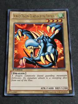 Winged Dragon, 1st Edition LCYW-EN009 Guardian of the Fortress #1 Yu-Gi-Oh card - Image 1