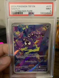 2024 Pokemon TCG Gastly Illustration Rare PSA 9 Mint Card - Image 1