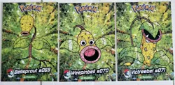 2025 POKEMON STAINED GLASS Crystal Card Bellsprout Weepinbell Victreebel - Image 1