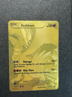 Reshiram 114/113 Legendary Treasures Gold Full Art Holo Card - Image 1