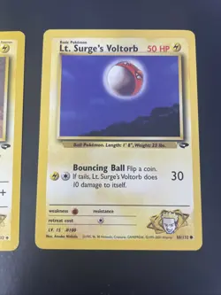 Lt. Surge’s Electrode 52/132 Voltorb 86/132 Pokemon Card TCG Lot Gym Challenge - Image 3