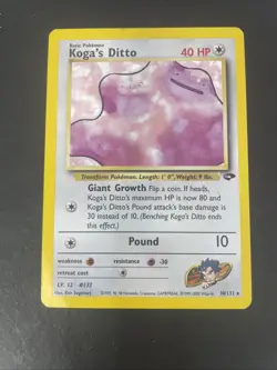 Koga’s Ditto 10/132 Gym Challenge Holo Pokemon Card TCG - Image 1