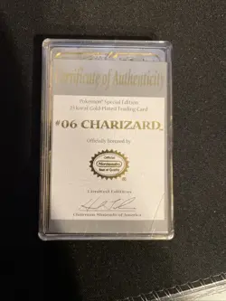 Pokemon Special Edition 23 karat Gold Plated Trading Card / #06 Charizard - Image 2