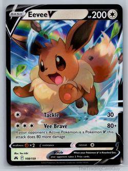 Eevee V 108/159 Crown Zenith Ultra Rare Holo Pokemon Card NM - Image 1
