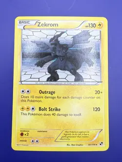 ⚡Zekrom 47/114 Black & White Holo Pokemon Card LP-NM 2011 - Image 3