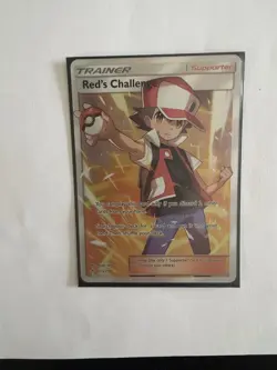 Red Challenge Trainer Textured Holographic TCG Card Custom Art Foil - Image 1