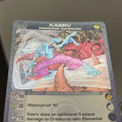Chaotic Card Xaerv Monsoon Defender Rare Overworld Creature - Mid Energy - Image 3