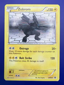 ⚡Zekrom BW005 Black & White Holo Promo Pokemon Card HP 2011 - Image 2