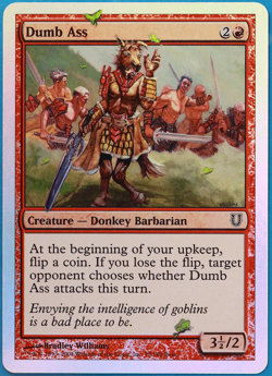 Dumb Ass FOIL Unhinged NM Red Common MAGIC GATHERING CARD (ID# 502126) ABUGames - Image 1