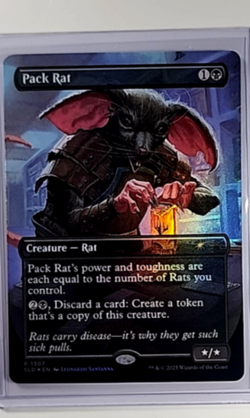 2025 MTG Magic The Gathering SLD Secret Lair Borderless Foil #1307 Pack Rat - Image 1