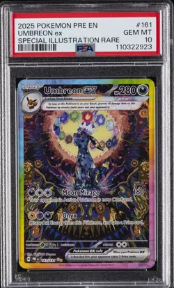 2025 POKEMON PRE EN-PRISMATIC EVOLUTIONS #161 UMBREON EX PSA 10 - Image 1