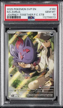 2025 POKEMON SVP EN-SV BLACK STAR PROMO #189 N'S ZORUA PSA 10 - Image 1