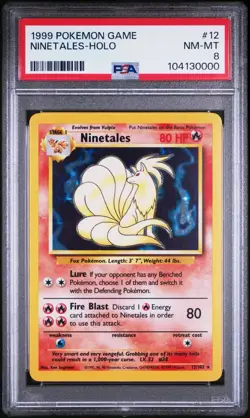 1999 Pokemon Game, NINETALES-HOLO, 012, PSA 8, NM-MINT - Image 1