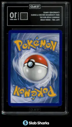 2021 POKEMON SHINING FATES #SV107/SV122 CHARIZARD VMAX FA SHINY VAULT TAG 10 - Image 2