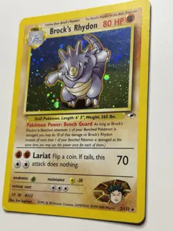 Pokemon TCG Brock's Rhydon Gym Heroes 2/132 Holo Unlimited Rare - Image 3