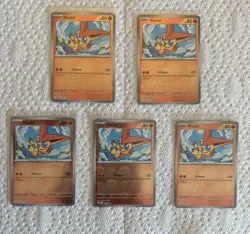 5x 2025 Pokemon TCG Black Bolt Victini Pokeball Reverse Holo #012/086 - Image 1
