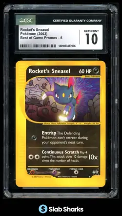 2002 POKEMON BEST OF GAME #5 ROCKET'S SNEASEL WINNERS CGC 10 - Image 1