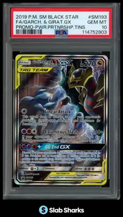 2016 POKEMON SM BLACK STAR PROMOS #SM193 GARCHOMP & GIRATINA TAG TEAM PSA 10 - Image 1