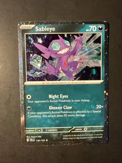 2023 Pokemon S&V Paldea Evolved COSMIC Holographic Holo Sableye 136 /193 Rare - Image 1