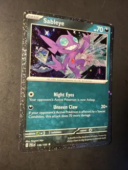 2023 Pokemon S&V Paldea Evolved COSMIC Holographic Holo Sableye 136 /193 Rare - Image 2