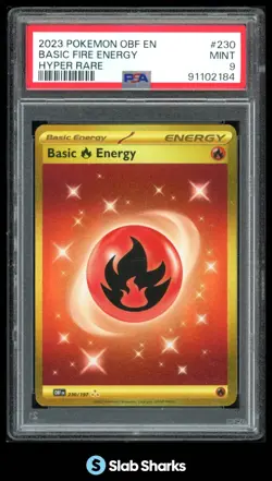 2023 POKEMON SV OBSIDIAN FLAMES - OBF EN #230/197 BASIC FIRE ENERGY HYPER PSA 9 - Image 1