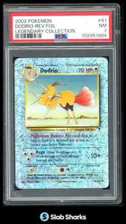 2002 POKEMON LEGENDARY COLLECTION #41/110 DODRIO REVERSE HOLO PSA 7 - Image 1