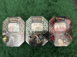 Pokemon TCG Paldean Fates Set of 3 Tins Brand New & Sealed - Image 1