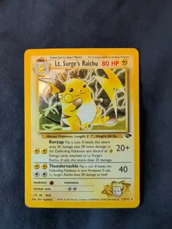 2000 Pokemon Lt. Surge's Raichu Gym Heroes Holo Foil 11/132 Rare TCG - Image 1