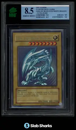 2002 YU-GI-OH! KAIBA #SDK-001 BLUE-EYES WHITE DRAGON ULTRA RARE MNT 8.5 - Image 1
